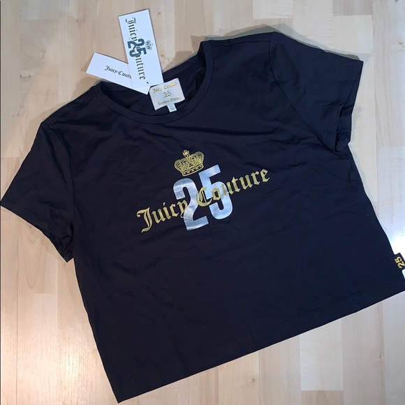 JUICY COUTURE 25th Anniversary Gold Crown Crop T - Picture 3 of 8